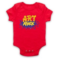 ART ATTACK LOGO UNOFFICIAL CREATIVE KIDS TV RETRO SHOW BABY GROW BABYGROW GIFT