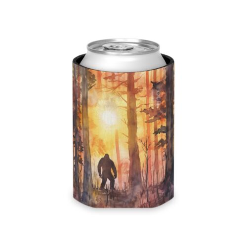 Bigfoot in the Woods (Watercolor, Sunset Style) Can Cooler - Picture 2 of 9