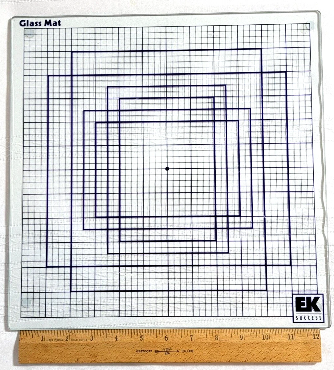 EK Success Glass Cutting Mat 13 x 13 Rubber Feet Sewing Crafting