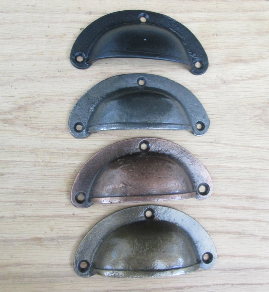 Cast Iron Shell Cup Pull Kitchen Cabinet Cupboard Drawer Door shell handle - Image 3 of 3