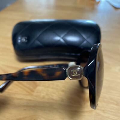 Auth CHANEL CC Logo Tortoiseshell Brown Sunglasses Used from Japan