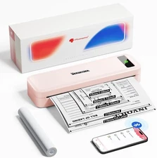 Portable Printer Inkless Printer Support 8.5"/A4/4.33"/3.15"/2.08" Thermal Paper