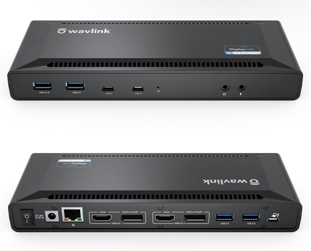 WAVLINK 4K Universal USB C Docking Station Dual Monitors