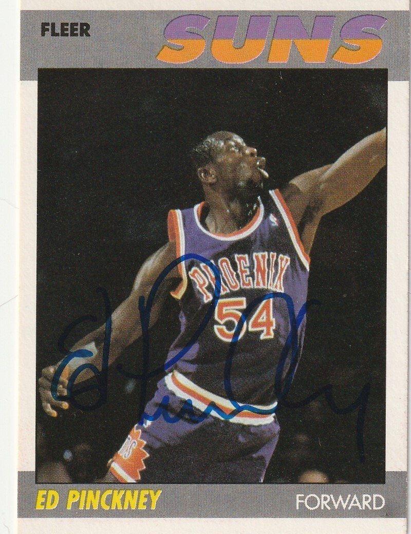 ED PINCKNEY PHOENIX SUNS SIGNED 1987 FLEER CARD #88