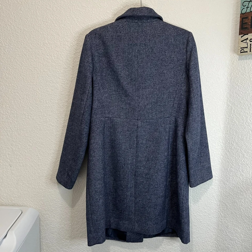 Chaqueta Abrigo Ciudad Largo Banana Republic Azul Espiga Mezcla Lana Talla M Foto 4 de 4