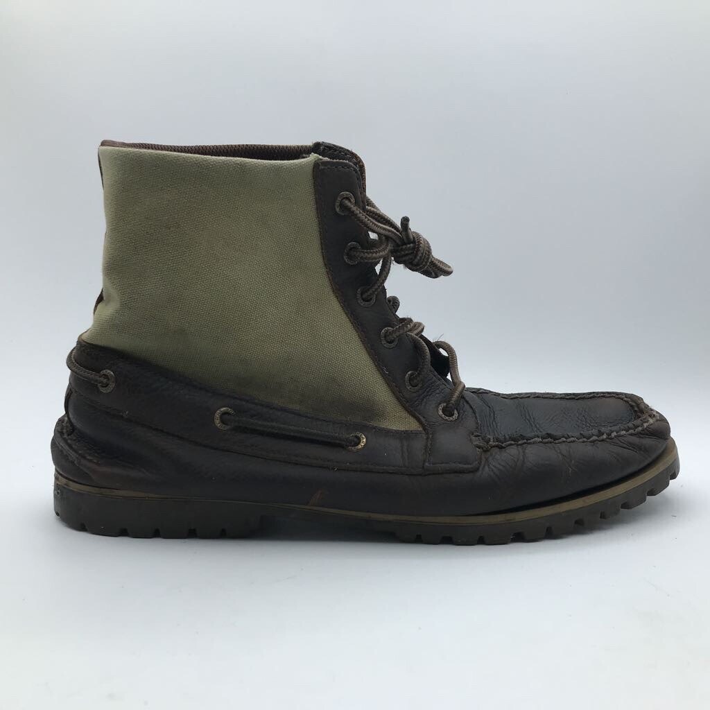 SPERRY Brown Leather \u0026 Green Canvas 