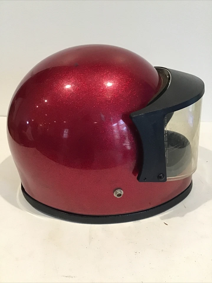 Винтажный красный металлический шлем с биркой на все лицо 81 Grant VG11 средний размер - Изображение 3 из 4