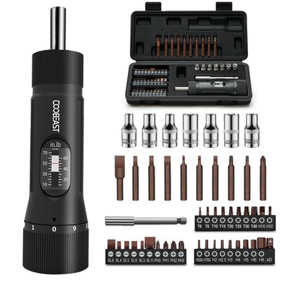 coobeast 49 Pcs Torque Screwdriver 1070 Inch Pound Torque Screwdriver Set wit...
