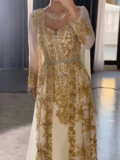 Evening Dresses Elegant Sequined Beads Prom Gowns Wedding Party Embroidery Retro