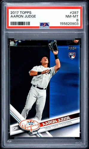 2017 Topps Aaron Judge #287 Fielding Rookie RC PSA 8 New York Yankees