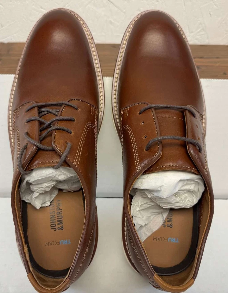 Johnston & Murphy Upton Puntera Lisa Bronceado Grano Completo 11 M EE. UU. Foto 3 de 4