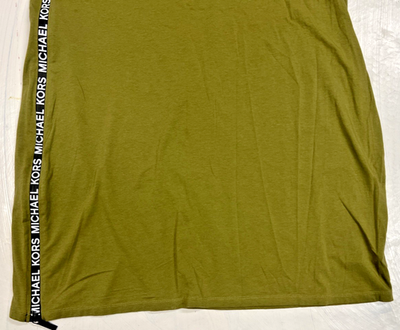 Michael Kors Women's T-shirt Dress Size XL Green Short Sleeve Logo Zipper |  eBay