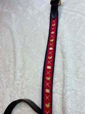 Vineyard Vines Ribbon Belt 30 Canvas Leather Brass Buckle