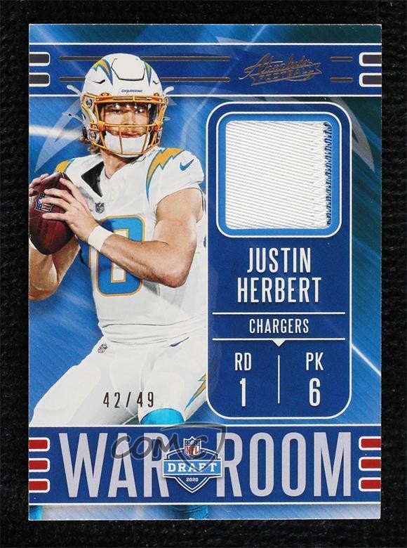 2020 Absolute War Room Materials Prime 42/49 Justin Herbert Rookie RC 0c7i