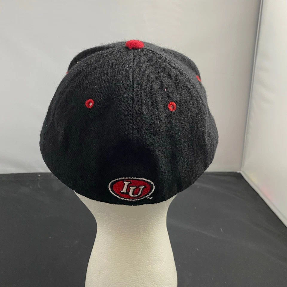 Black IU Hat Indiana University Hoosiers Wool Cap Zephyr 7 1/4 College  - Image 3 of 4
