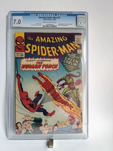 Amazing Spider-Man 17 CGC 7.0 2nd Green Goblin Human Torch App Silverage Comic
