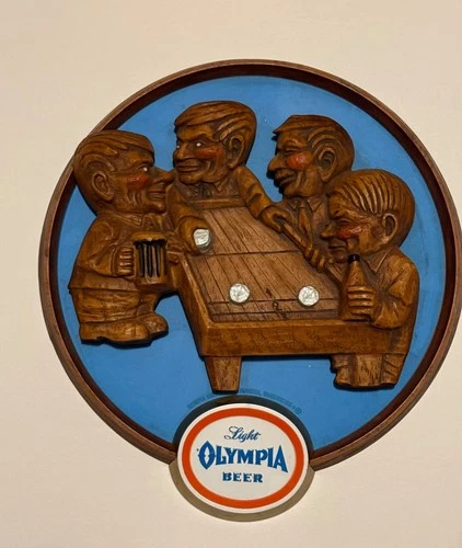 Olympia Light Beer Sign. Vintage Olympia Beer sign Shuffle board  3D