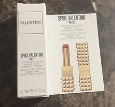 BNIB Spike Valentino Matte Lipstick 100R Stand Out In Nude Mini .03oz