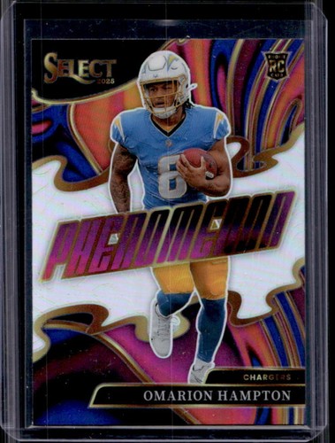 2025 Panini Select Omarion Hampton Phenomenon RC Silver Prizm #15 Chargers