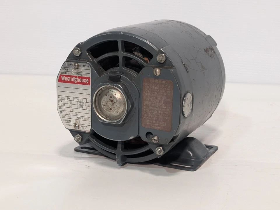Motor de CA Westinghouse 309P505-A, 1/6 HP, 1125 rpm, tipo FH, 1PH, 1,5 amperios, 230 V Foto 3 de 4