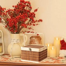 Bamboo Basket Gift Basket Lockable Lid