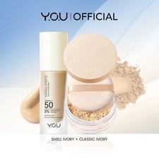 YOU Cloud Touch 2 en 1 Shell Marfil + Juego de Maquillaje Serie Best Seller Clásico (1 JUEGO)