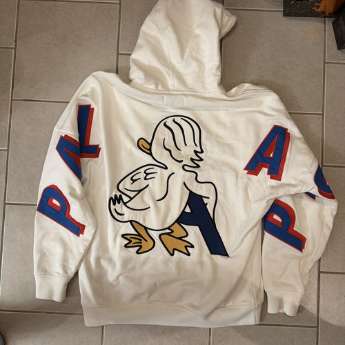 Einmal getragen Herren XL Palace Skateboards White Duck Out Hoodie X-Large FW19 Kapuze - Bild 6 von 14