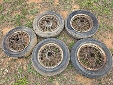 Set Of 5 - 15 Wire Spoke Knock-off Rims Wheels Triumph Tr3 Tr4 Austin Healey Mg