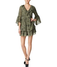 Kensie Womens Flounce A-line Dress