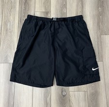Nike Belted Packable Volley Swim Shorts Black NESSB522-001 Men's Size XL