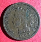 1909 US Indian Head Cent! FINE! Last Year Issue! Lower Mintage Old US Coin