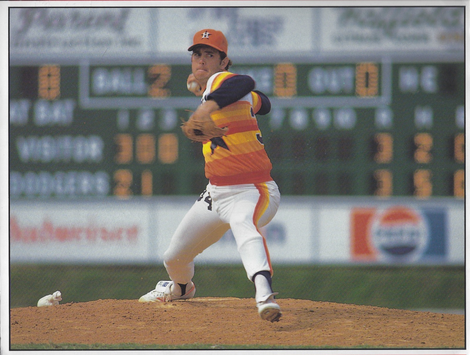 Lot of 2 Nolan Ryan Astros Carl Hubbell Giants MLB HOF Pitchers Odd-sized Photos