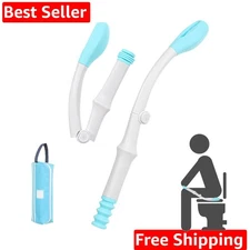 Portable Toilet Aids for Wiping - 15.7” Press to Fold Long  Comfort Bottom Bu...