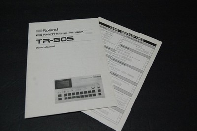 Roland TR-505 Owner's Manual MIDI Rhythm Composer & Operation Table Guide Book