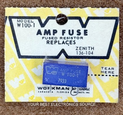NOS NEW Workman WEP W100-1 Fused Resistor for Vintage Electronic Equipment