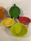 HLC ~ Fiestaware ~ 4 Cereal Bowls 7" ~ Shamrock, Lemongrass, Scarlet, Sunflower