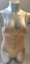 Vintage 1980's Excellent Brand Beige Lace Body Shaping Corset/Girdle Size 36C