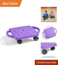 Lightweight Purple Scooter Board for Indoor Fun - Safety Handles Included 