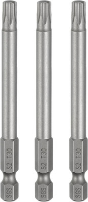 3 Stück T30 Torx Bit Set Schraubendreher Bitsatz 1/4 Zoll Sechskantschaft 80mm L