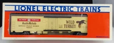 Lionel 6-9837 Austin Nichols Whiskey Wild Turkey Billboard Reefer O Gauge NOS