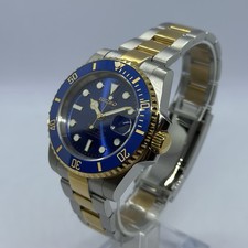 Seiko Blue Gold Sub Mod Diver NH35 40mm Automatic Watch - Oyster Bracelet