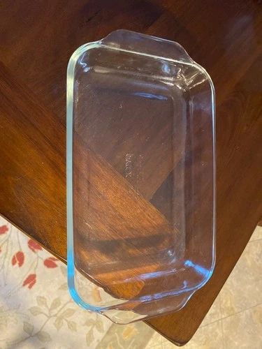 Vintage PYREX 232-R Clear Glass 11.75 x 7.5 x 1.75 Casserole Dish 2Qt Baking Pan
