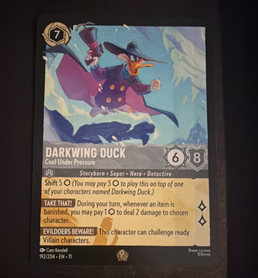 #ad #ad Disney Lorcana NM Darkwing Duck Cool Under Pressure Character 192 204 cold foil $8.00