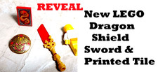 New LEGO Ninjago BIG SWORD Dragon Shield and Tile Printed Gold GORGEOUS Reveal