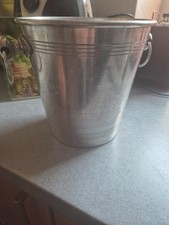 Sektkühler Eimer silber, 20 cm hoch, 20 cm Durchmesser, nicht benutzt
