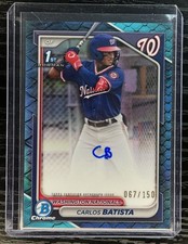 Carlos Batista 2024 1st Bowman Chrome #067/160 Reptilian Blue Nationals