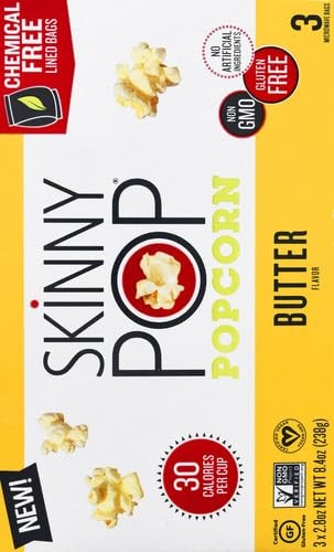 Skinny Pop Butter Mikrowelle Popcorn 3er Pack 2,8 Unzen Beutel Glutenfrei Snack - Bild 4 von 10