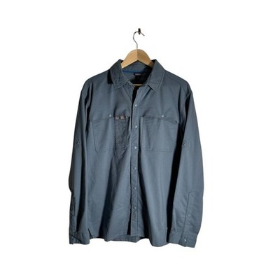Patagonia Early Rise Shirt Men's Blue Long Sleeve Snap Down Blue Size Medium
