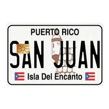 SAN JUAN PUERTO RICO License Plate Tag Credit Debit Card Skin Sticker Cover 1PC