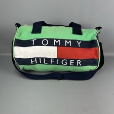 Tommy Hilfiger Duffle Bag Small Green 14x8x8 Shoulder Strap Tote Satchel